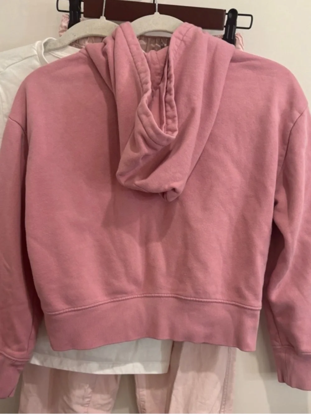 Gap Girls’ Zip-Up Hoodie Pink Sequin Logo Size XL